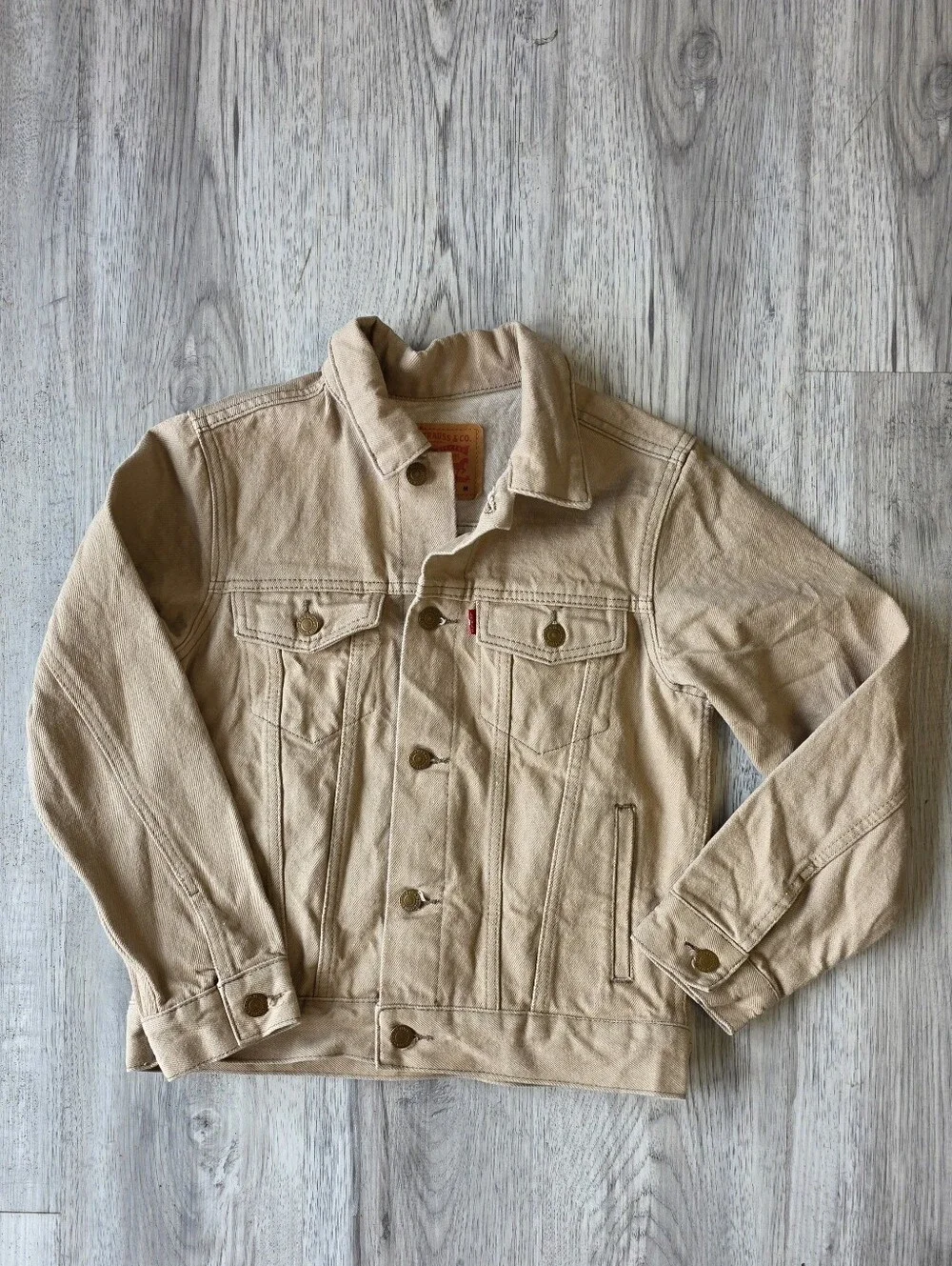 Levi’s Boys Tan Denim Trucker Jacket Youth Medium 10-12